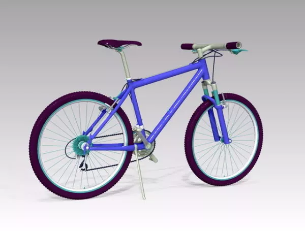 Yellow European Bicycle 3d model