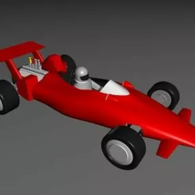 F1 Race Car Cartoon 3d model
