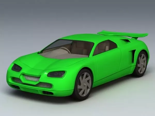 Green Super Sport Car 3d model Green Super Sport Car 3d model