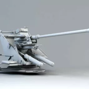 Ww2 Germany Anti-aircraft Cannon 3d model