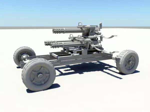 Heavy Gatling Artillery 3d model Heavy Gatling Artillery 3d model
