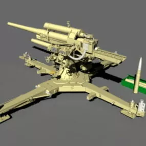 88 Mm Artillery 3d model