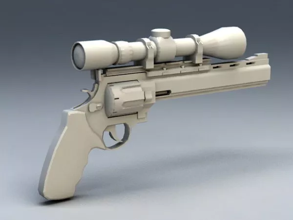 Pistol With Scope 3d model Pistol With Scope 3d model