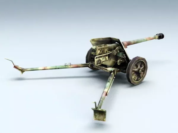German Anti-tank Gun 3d model German Anti-tank Gun 3d model
