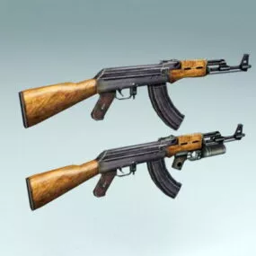 Ak-47 With Gp-30 3d model