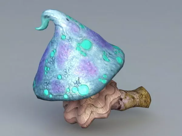 Colorful Cartoon Mushroom 3d model