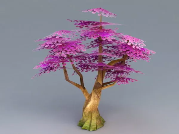 Anime Purple Tree Low Poly 3d model Anime Purple Tree Low Poly 3d model