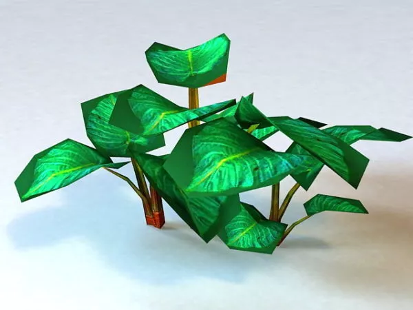 Tropical Green Plant Low Poly 3d model Tropical Green Plant Low Poly 3d model