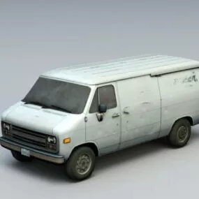Rusted Old Van 3d model