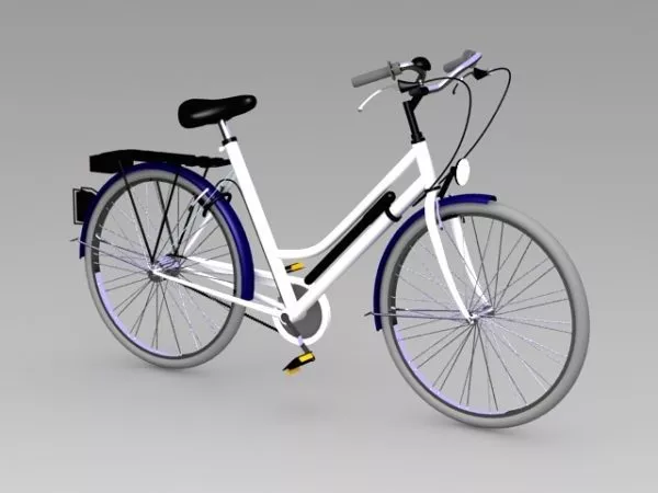 Vintage Bicycle Curved Frame 3d model