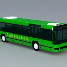Green Bus 3d model