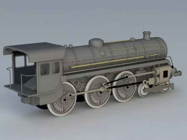 Old Steam Train 3d model Old Steam Train 3d model