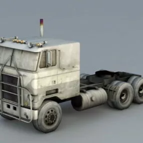 Flat Nose Semi Truck 3d model