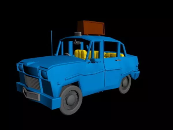 Cartoon Taxi Cab Rig 3d model Cartoon Taxi Cab Rig 3d model