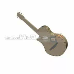 Wooden Acoustic Guitar 3d model