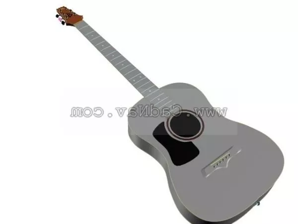 Guitar Instrument With Stand 3d model