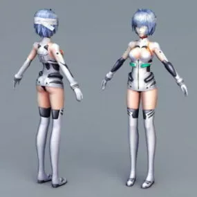 Cyberpunk Girl Warrior 3d model
