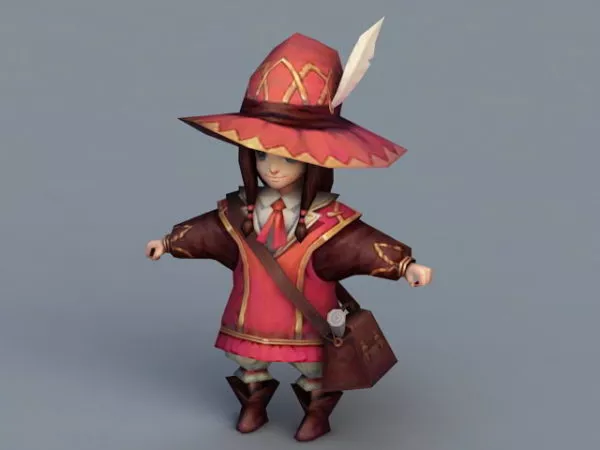 Cute Chibi Ppostman Girl 3d model Cute Chibi Ppostman Girl 3d model