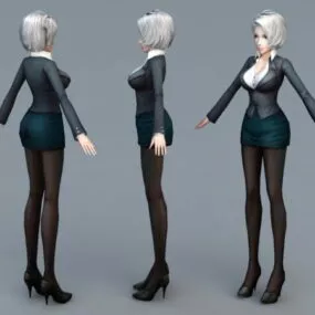Beautiful Secretary 3d model