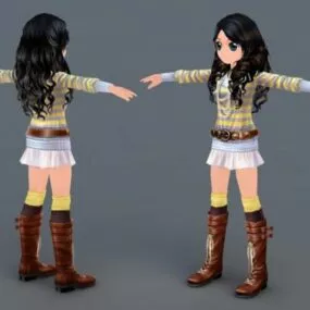 Adorable Anime Girl 3d model