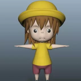 Cartoon Little Boy 3d model