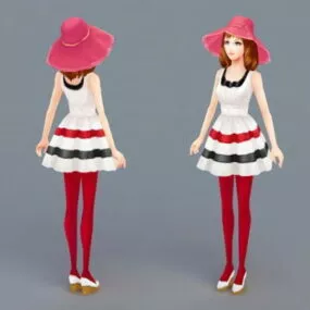 Summer Lady 3d model