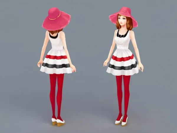 Summer Lady 3d model Summer Lady 3d model