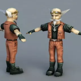 Senior Technician Cartoon 3d model