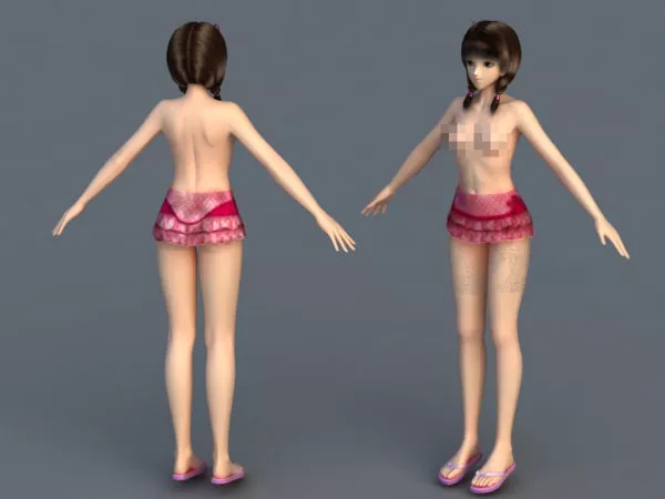 Cartoon Beach Scene 3d model