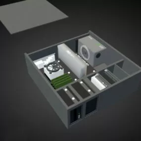 Open Pc Computer Case 3d model