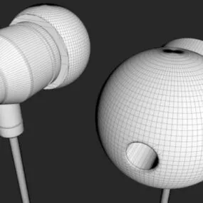White Earphones 3d model