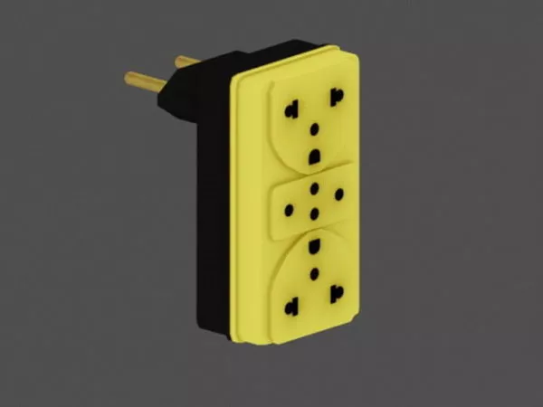 Yellow Plug Outlet 3d model Yellow Plug Outlet 3d model
