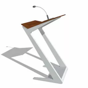 Office Lectern With Microphone 3d model