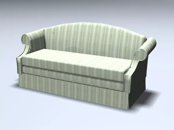 High Back Settee Sofa 3d model High Back Settee Sofa 3d model