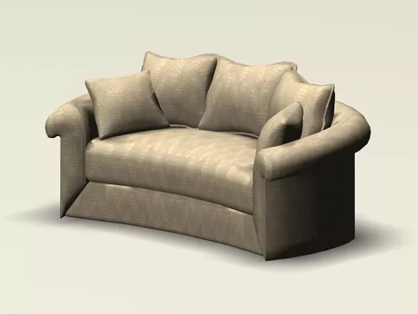 Curved Loveseat 3d model Curved Loveseat 3d model