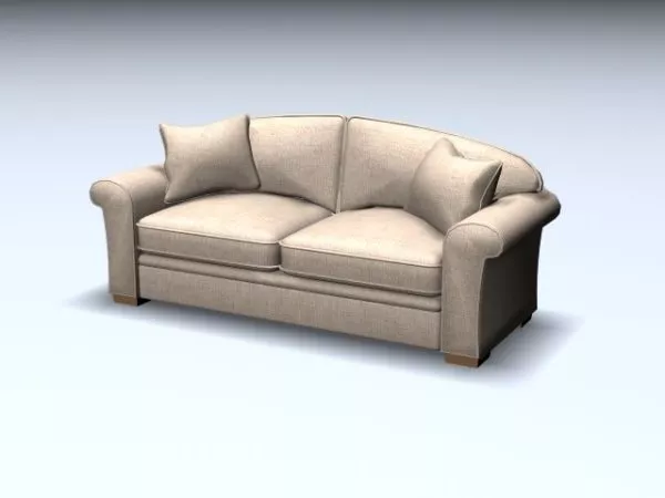 Hardwood Cushion Loveseat 3d model Hardwood Cushion Loveseat 3d model