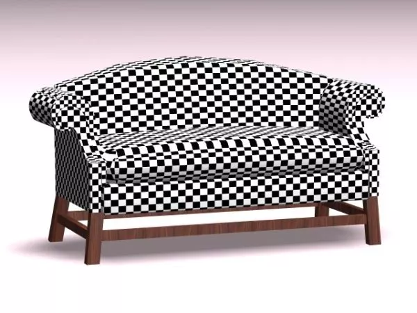 Plaid Settee Sofa 3d model Plaid Settee Sofa 3d model