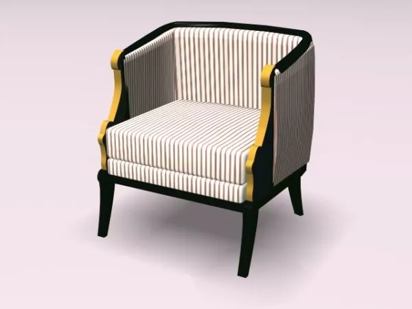 Striped Armchair 3d model Striped Armchair 3d model