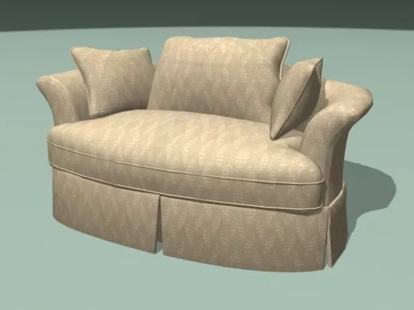 Fabric Sofa Loveseat 3d model Fabric Sofa Loveseat 3d model