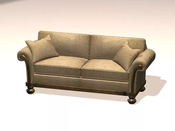 French Settee Sofa 3d model French Settee Sofa 3d model