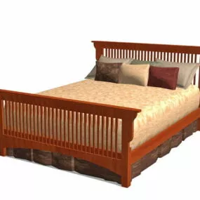 Vintage Mission Bed 3d model