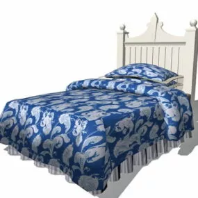 White Kid Bed 3d model