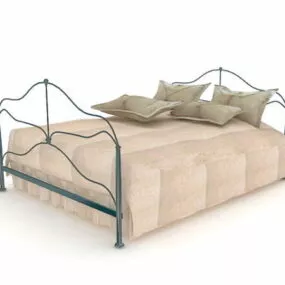 Contemporary Metal Bed 3d model