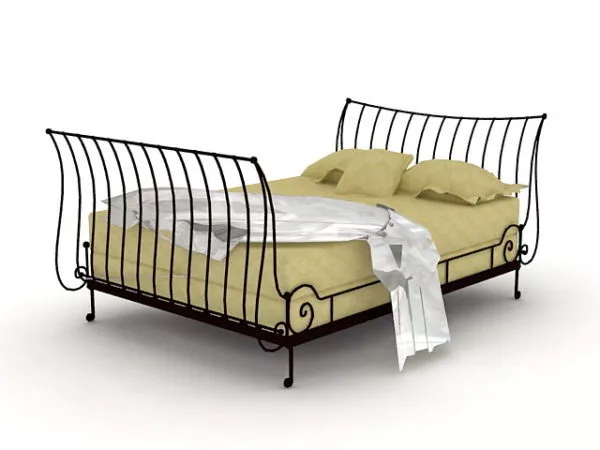 Mission Style Iron Bed 3d model Mission Style Iron Bed 3d model