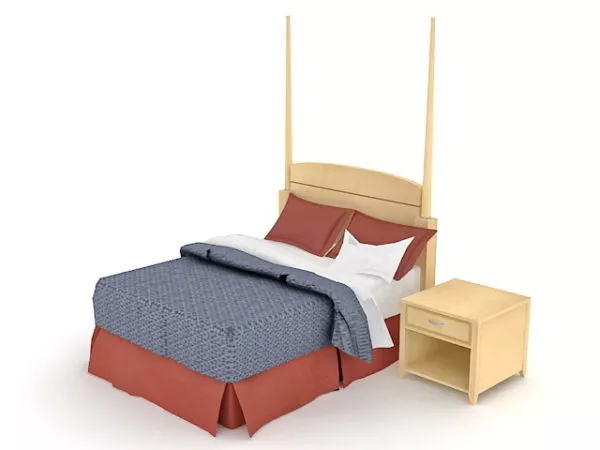 Bedside Nightstand Table With Drawer 3d model