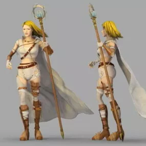 Beautiful Female Mage 3d model