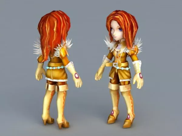 Anime Female Mercenary 3d model Anime Female Mercenary 3d model