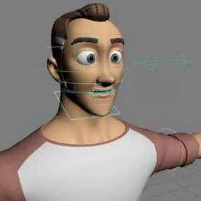 Cartoon Man Rig & Animated 3d model