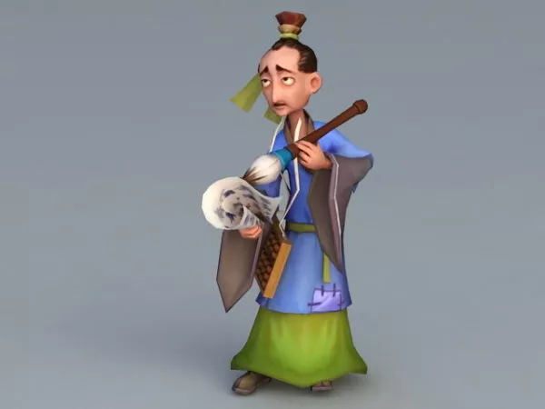 Ancient Chinese Man Cartoon Rig 3d model Ancient Chinese Man Cartoon Rig 3d model