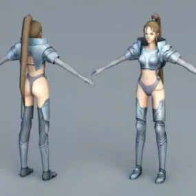 Armored Warrior Girl 3d model